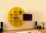 Khmer Interior Living Room Bookcase Inspired by the Pac Man Game in Cambodia